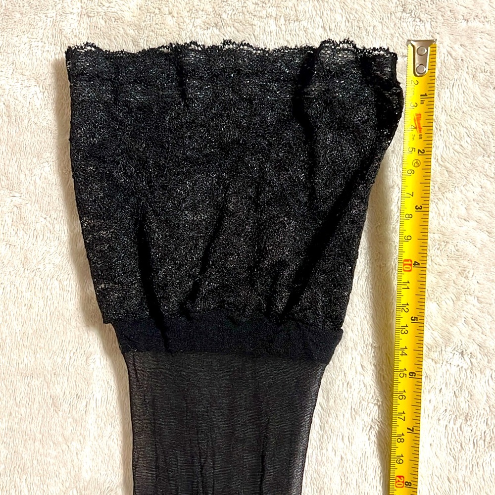 Frederick's of Hollywood.  Black Thigh Highs Collection. Wide Lace Top. Size M - Picture 7 of 7